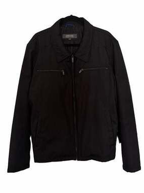 Kenneth Cole Reaction Men's Black Lightweight Full-Zip Mesh Lined Jacket Size XL